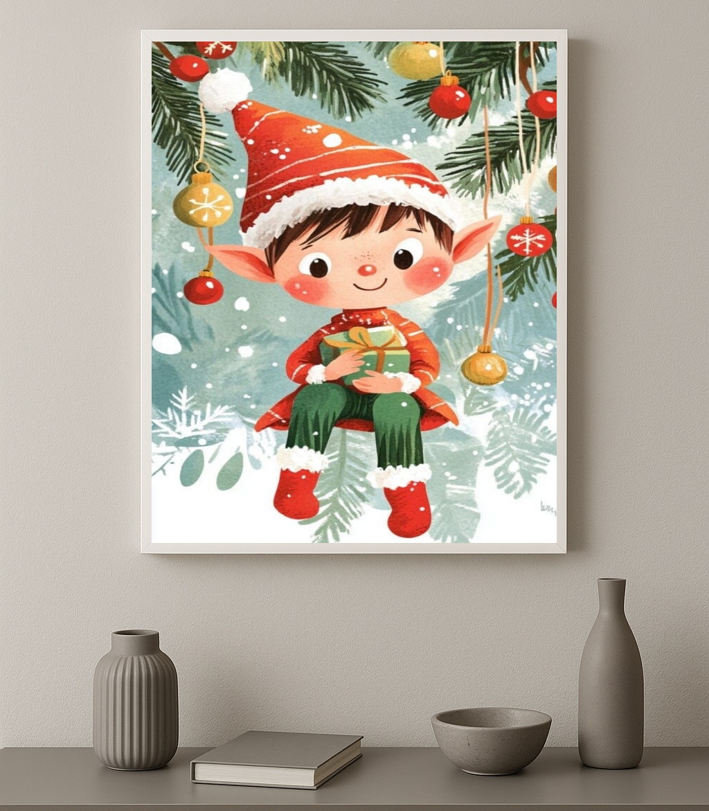 Quadro Decorativo Gnominho De Natal
