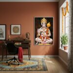 Quadro Decorativo Hanuman O Deus Macaco Hindu - 70x50cm