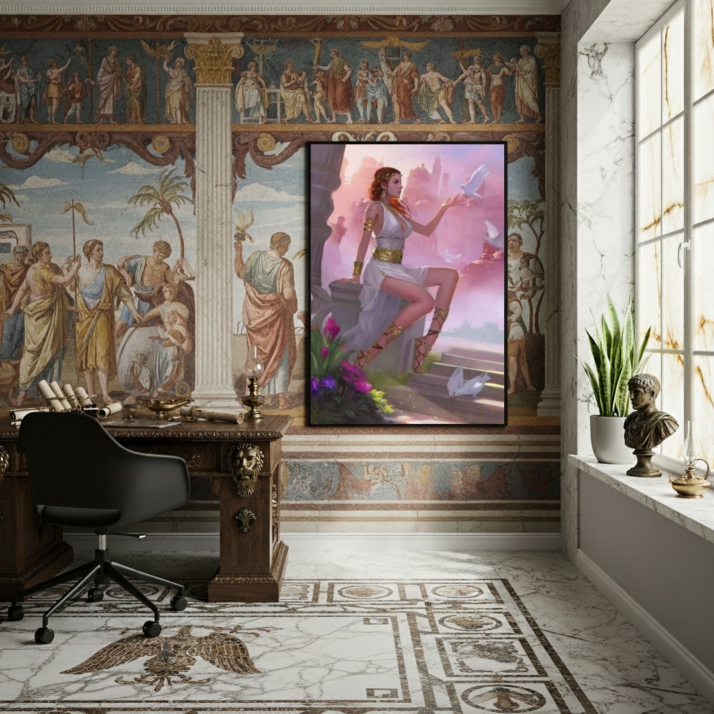 Quadro Decorativo Hera A Deusa Grega das Mulheres - 70x50cm