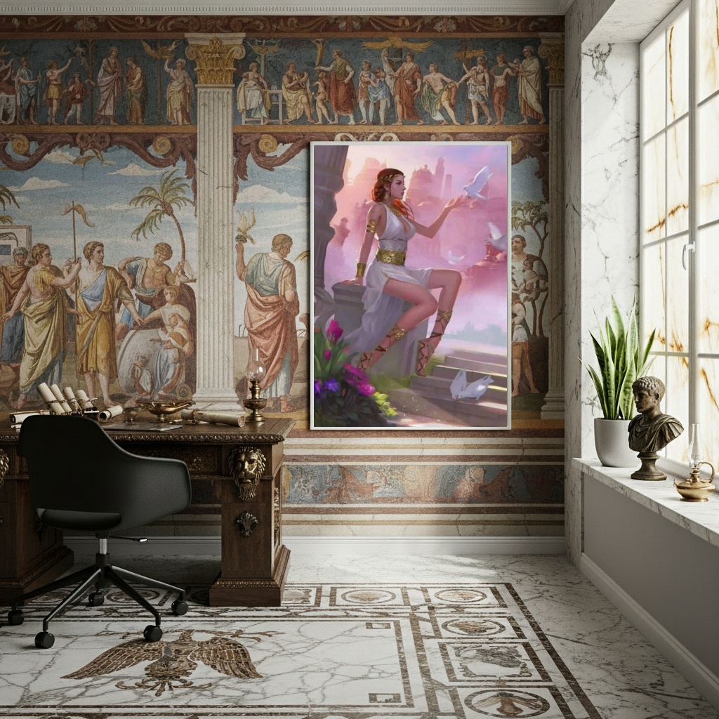 Quadro Decorativo Hera A Deusa Grega das Mulheres - 70x50cm
