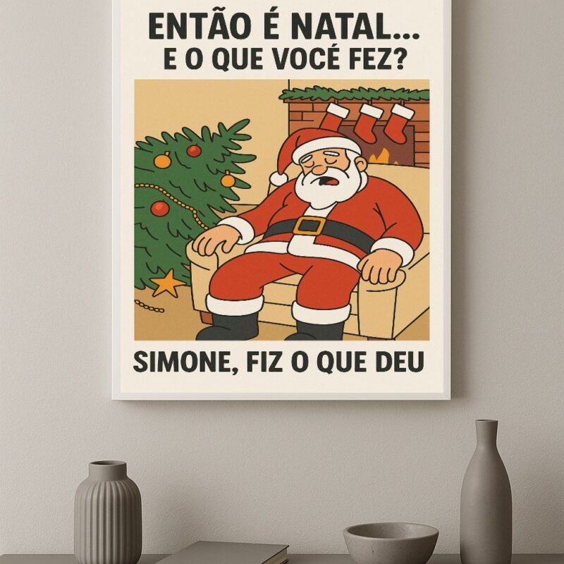 Quadro Decorativo Humor Natalino - Simone