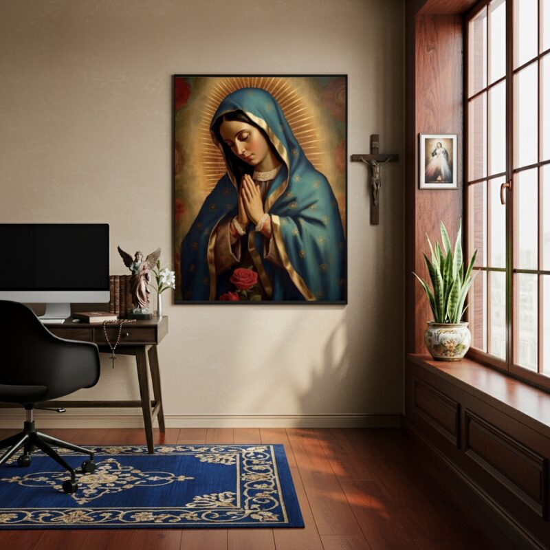 Quadro Decorativo Imaculado Coração De Maria - 70x50 cm