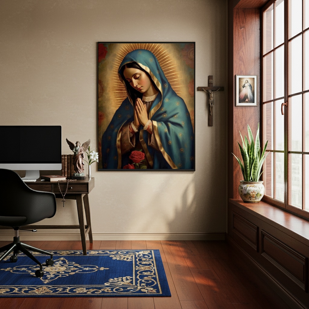 Quadro Decorativo Imaculado Coração De Maria - 70x50 cm