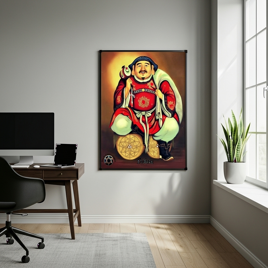 Quadro Decorativo Indiano Daikoku - 70x50 cm