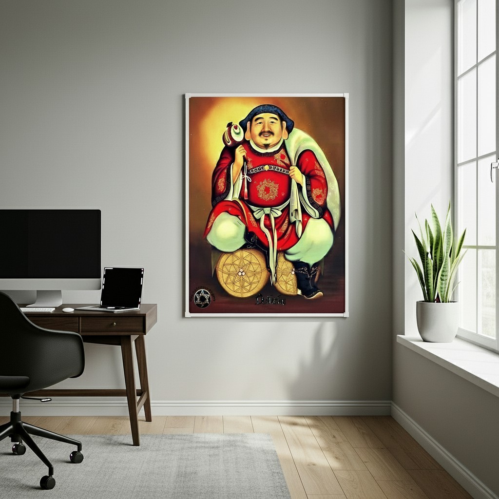 Quadro Decorativo Indiano Daikoku - 70x50 cm