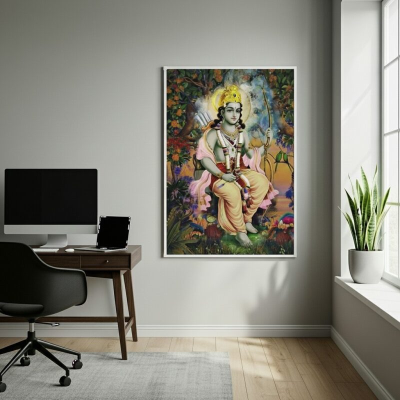 Quadro Decorativo Indiano Senhor Rama - 70x50 cm