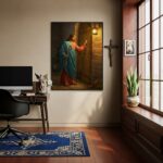 Quadro Decorativo Jesus Batendo a Porta - 70x50 cm