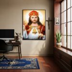 Quadro Decorativo Jesus Cristo Coroa Rei - 70x50 cm