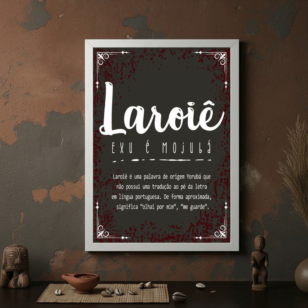 Quadro Decorativo Laroiê Significado - 70x50 cm