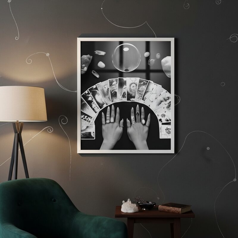 Quadro Decorativo Mãos Cartas Tarot - 70x50 cm