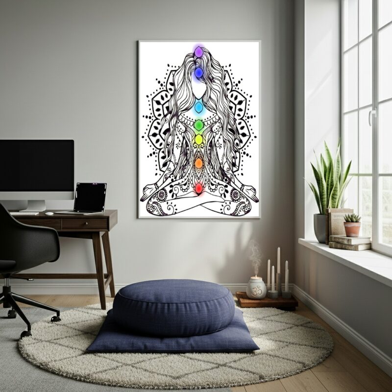 Quadro Decorativo Meditação Aura - 70x50 cm