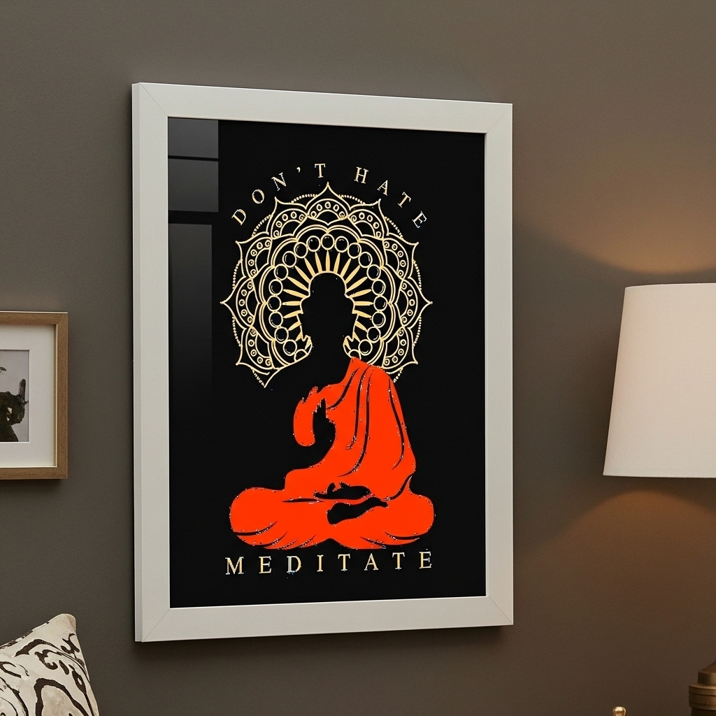 Quadro Decorativo Meditação Meditate - 70x50 cm