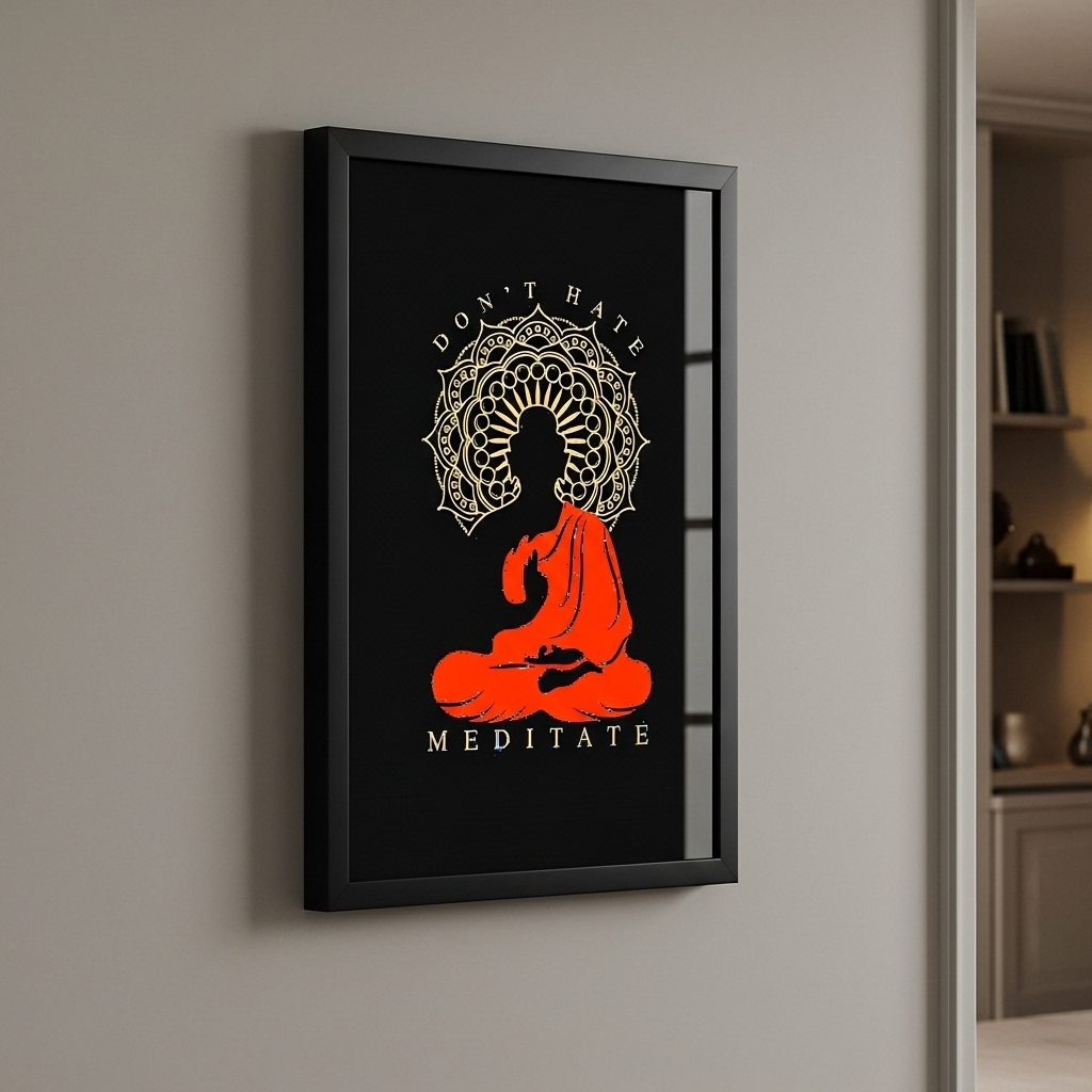 Quadro Decorativo Meditação Meditate - 70x50 cm
