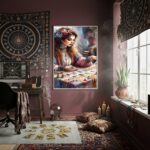 Quadro Decorativo Mulher Cigana Cartomante - 70x50 cm