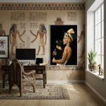 Quadro Decorativo Nerfetiti Com Gato - 70x50cm