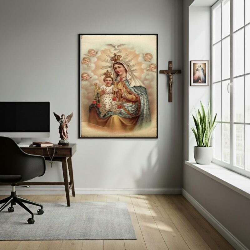 Quadro Decorativo Nossa Senhora Do Carmo Vintage - 70x50 cm