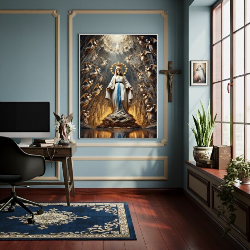Quadro Decorativo Nossa Senhora de Lourdes - 70x50cm
