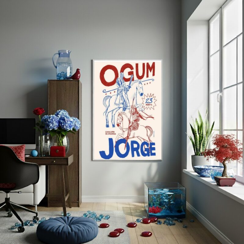 Quadro Decorativo Ogum São Jorge - 70x50 cm