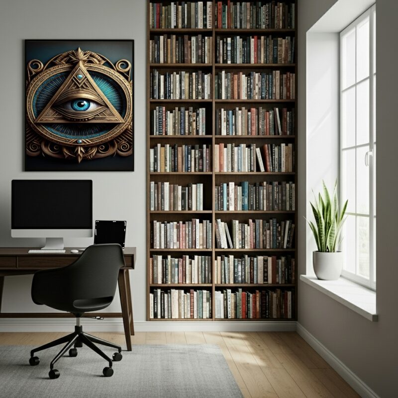 Quadro Decorativo Olho Pirâmide - 70x50 cm