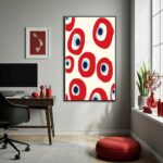 Quadro Decorativo Olhos Gregos Vermelhos - 70x50 cm