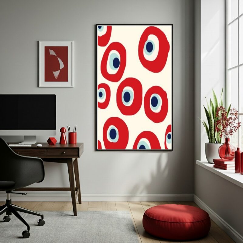 Quadro Decorativo Olhos Gregos Vermelhos - 70x50 cm