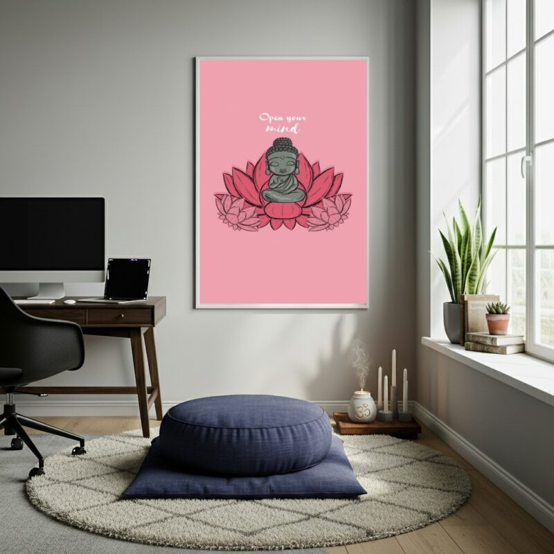 Quadro Decorativo Open Your Mind - Buda - 70x50cm