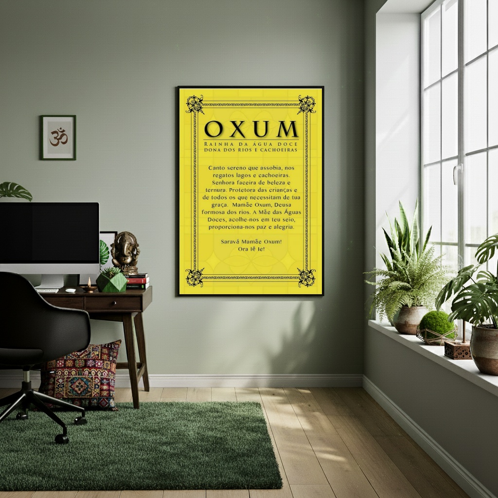 Quadro Decorativo Oração Oxum - 70x50 cm
