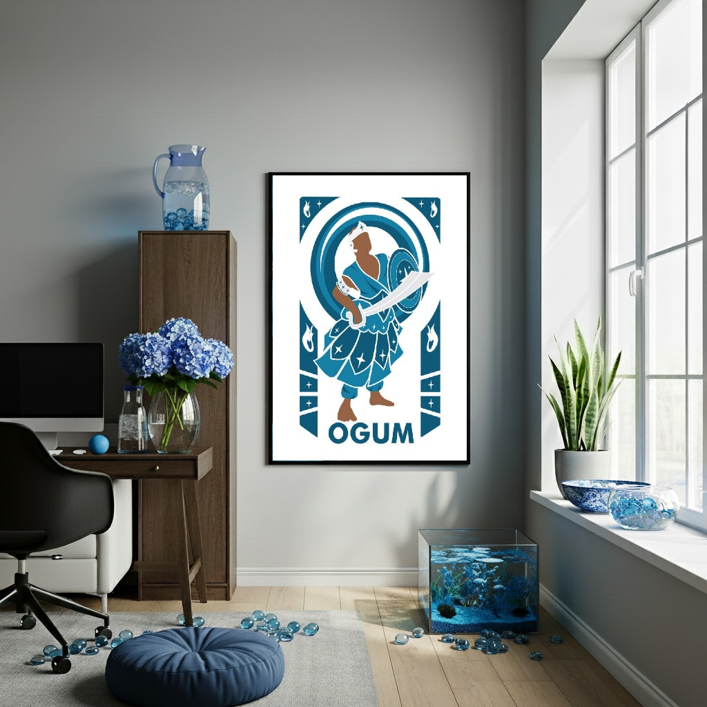 Quadro Decorativo Orixá Ogum - 70x50 cm