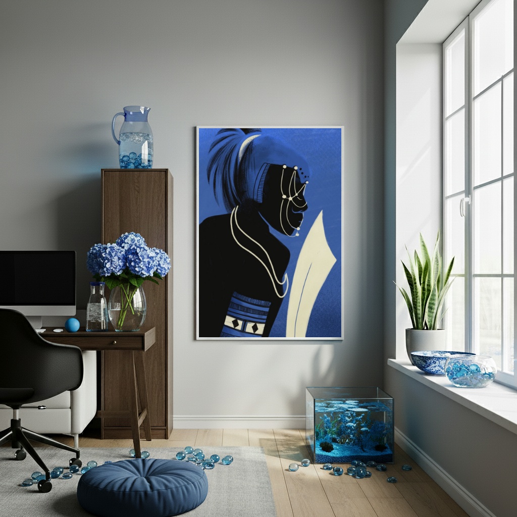 Quadro Decorativo Orixá Ogum Guerreiro - 70x50 cm