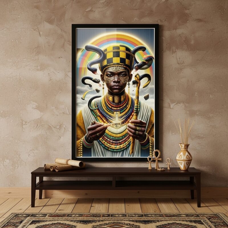 Quadro Decorativo Orixá Oxumaré - 70x50 cm