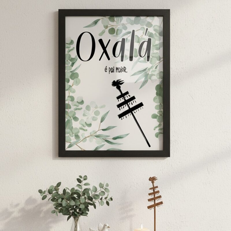 Quadro Decorativo Oxalá É Pai Maior - 70x50 cm