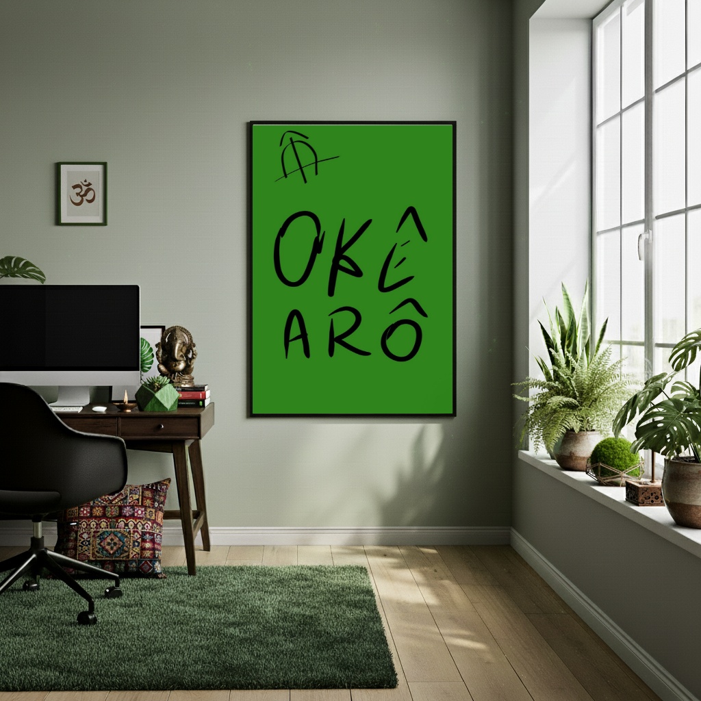 Quadro Decorativo Oxóssi Okê Arô - 70x50 cm