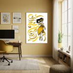 Quadro Decorativo Oxum Fitas Amarelas - 70x50 cm