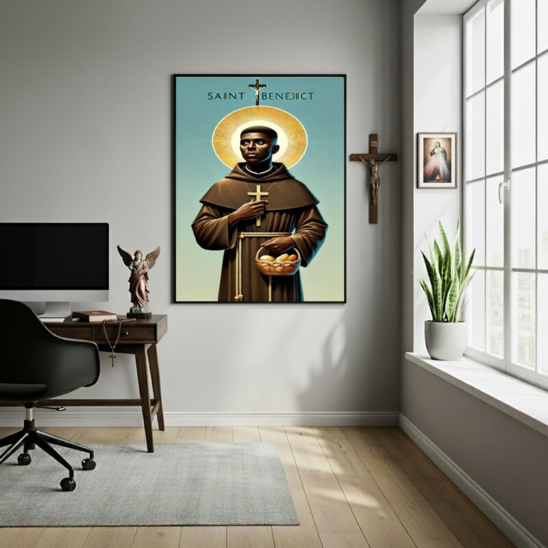 Quadro Decorativo Poster São Benedito - 70x50 cm