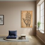 Quadro Decorativo Quiromancia - Linhas da Mão - 70x50cm