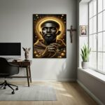Quadro Decorativo Sacro São Benedito - 70x50 cm