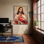 Quadro Decorativo Sagrado Coração de Jesus - 70x50 cm