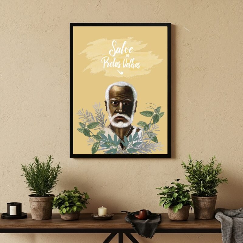 Quadro Decorativo Salve Pretos Velhos - 70x50 cm