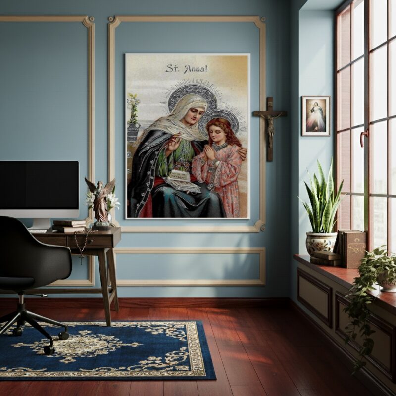 Quadro Decorativo Santa Ana A Mãe da Virgem Maria- 70x50cm