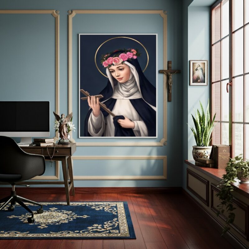 Quadro Decorativo Santa Rosa de Lima - 70x50cm