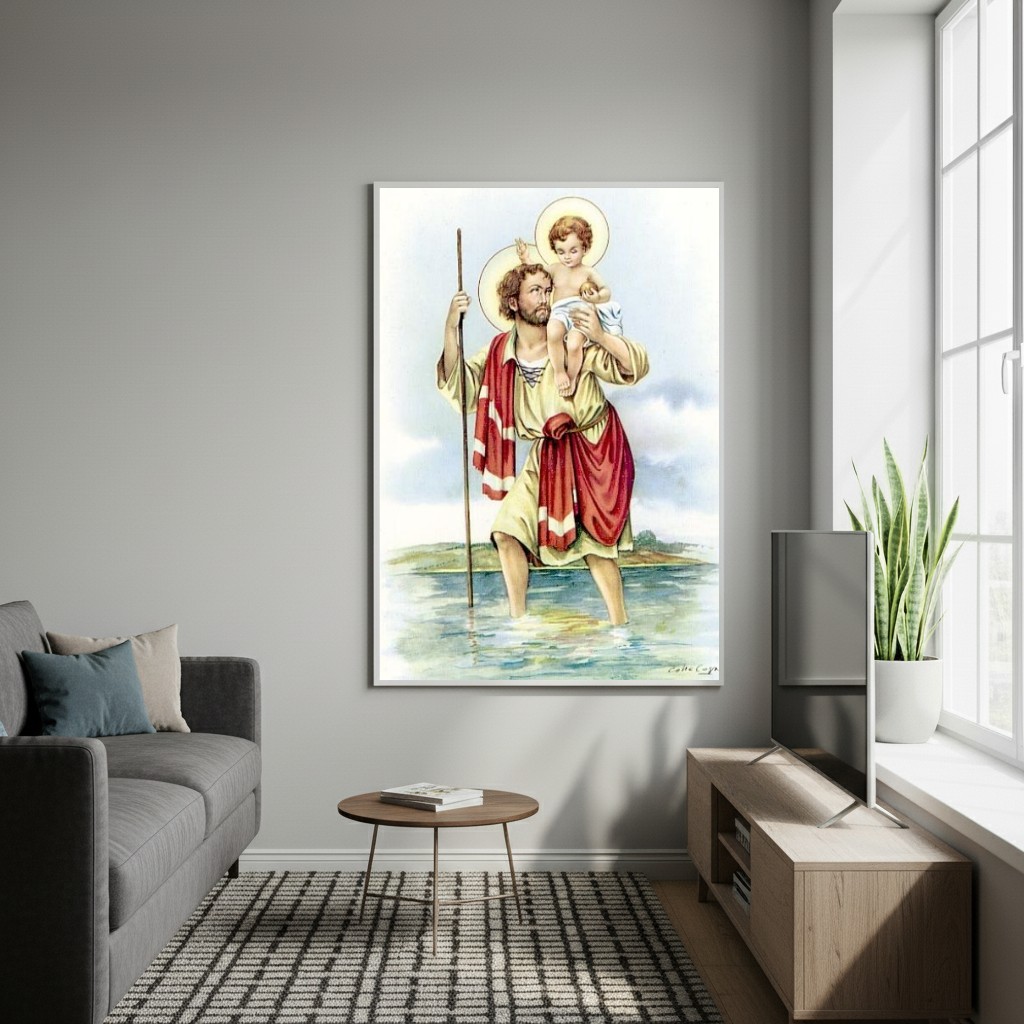 Quadro Decorativo São Cristóvão - 70x50 cm