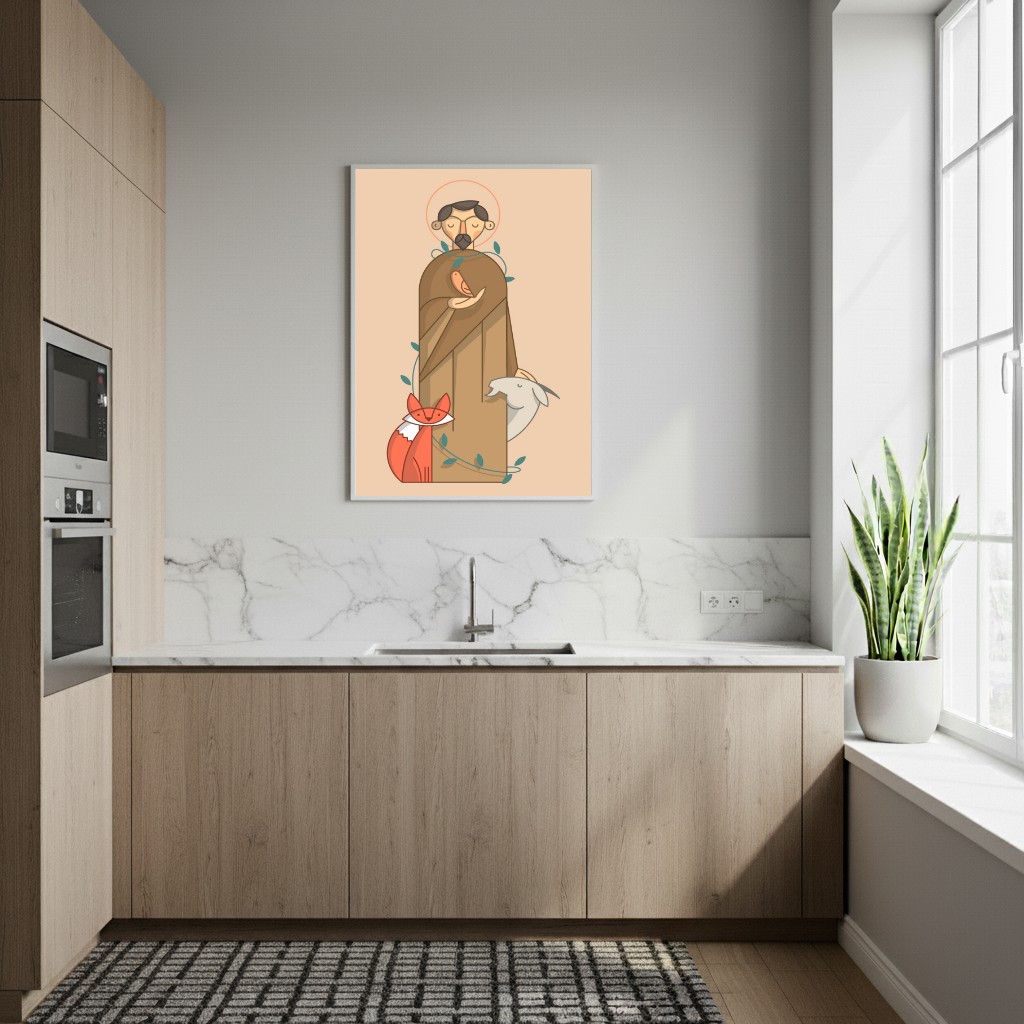 Quadro Decorativo São Francisco de Assis Animais - 70x50 cm