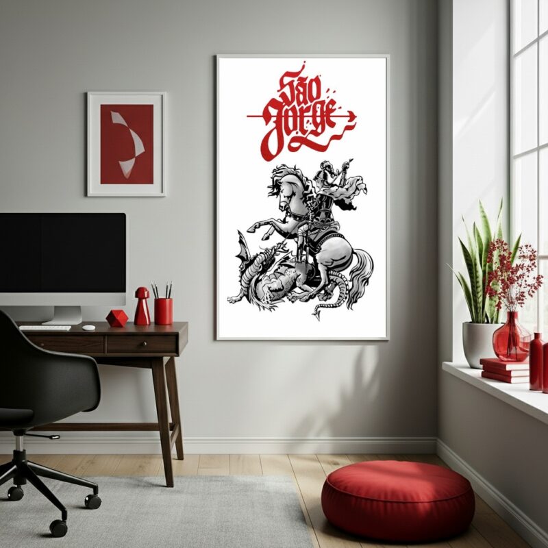 Quadro Decorativo São Jorge - 70x50 cm