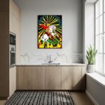 Quadro Decorativo São Jorge Fogo - 70x50 cm