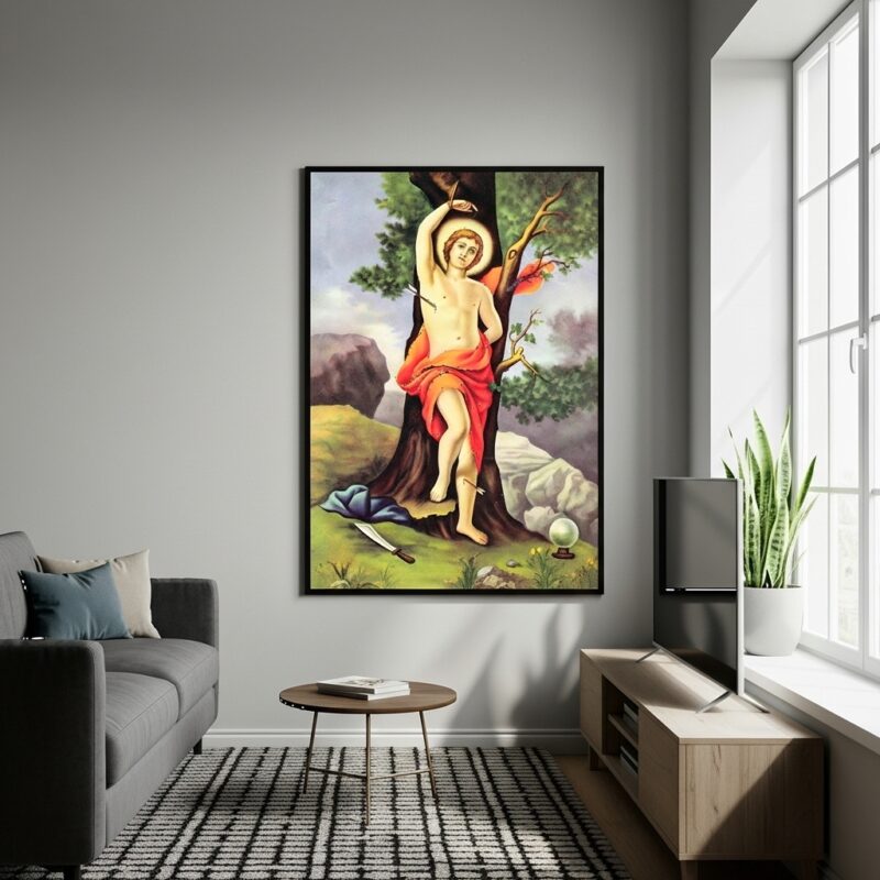 Quadro Decorativo São Sebastião Árvore - 70x50 cm