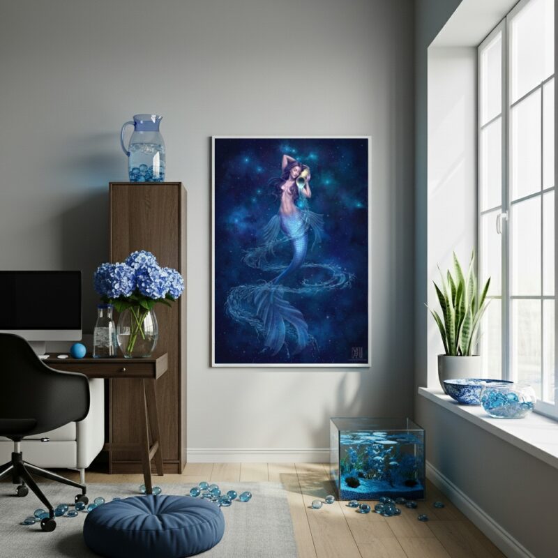 Quadro Decorativo Sereia Mística - 70x50 cm