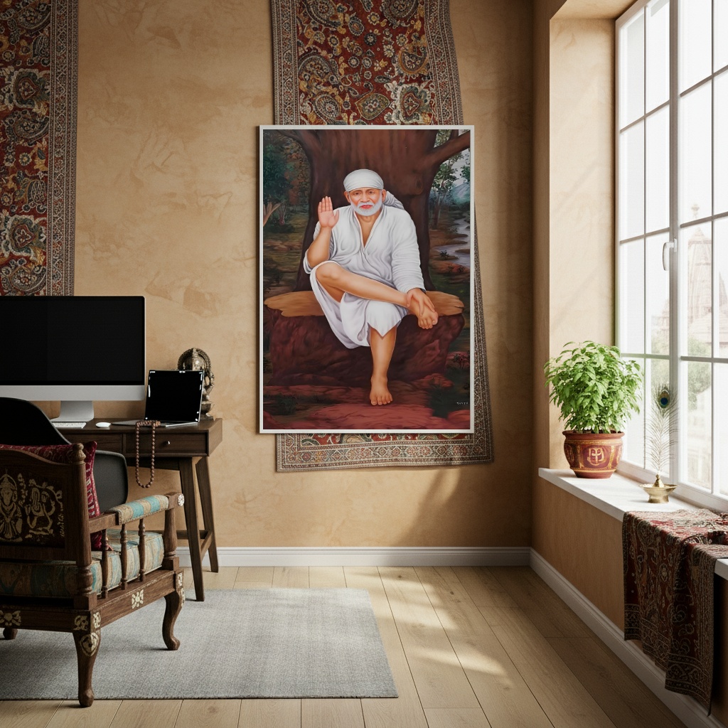 Quadro Decorativo Shirdi Sai Baba - 70x50 cm