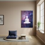 Quadro Decorativo Silhueta de Buda - Galáxia - 70x50cm