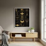 Quadro Decorativo Símbolos Egípcios - 70x50 cm