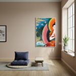 Quadro Decorativo Thangka - Arte Budista Tibetana - 70x50cm